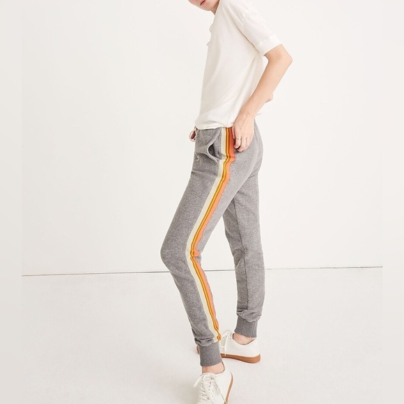 Madewell miles by Madewell Stripe-Inset Varsity Sweatpants  9910 - Picture 2 of 13